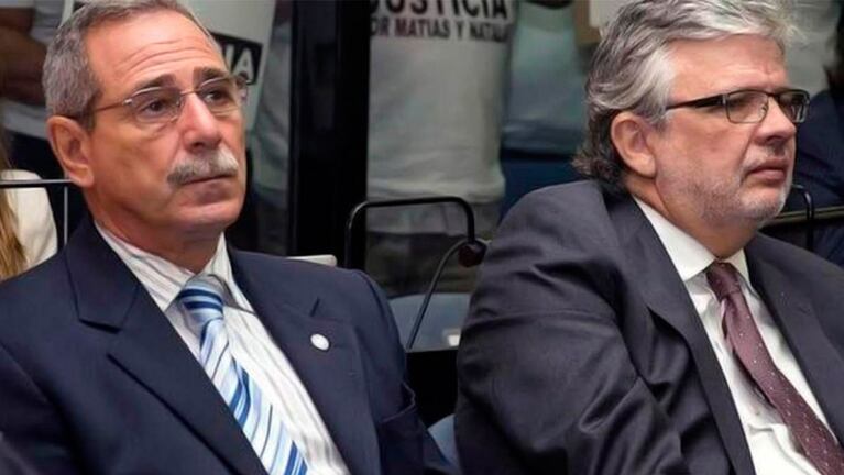 Jaime y Schiavi en el banquillo de los acusados. Foto: Telam