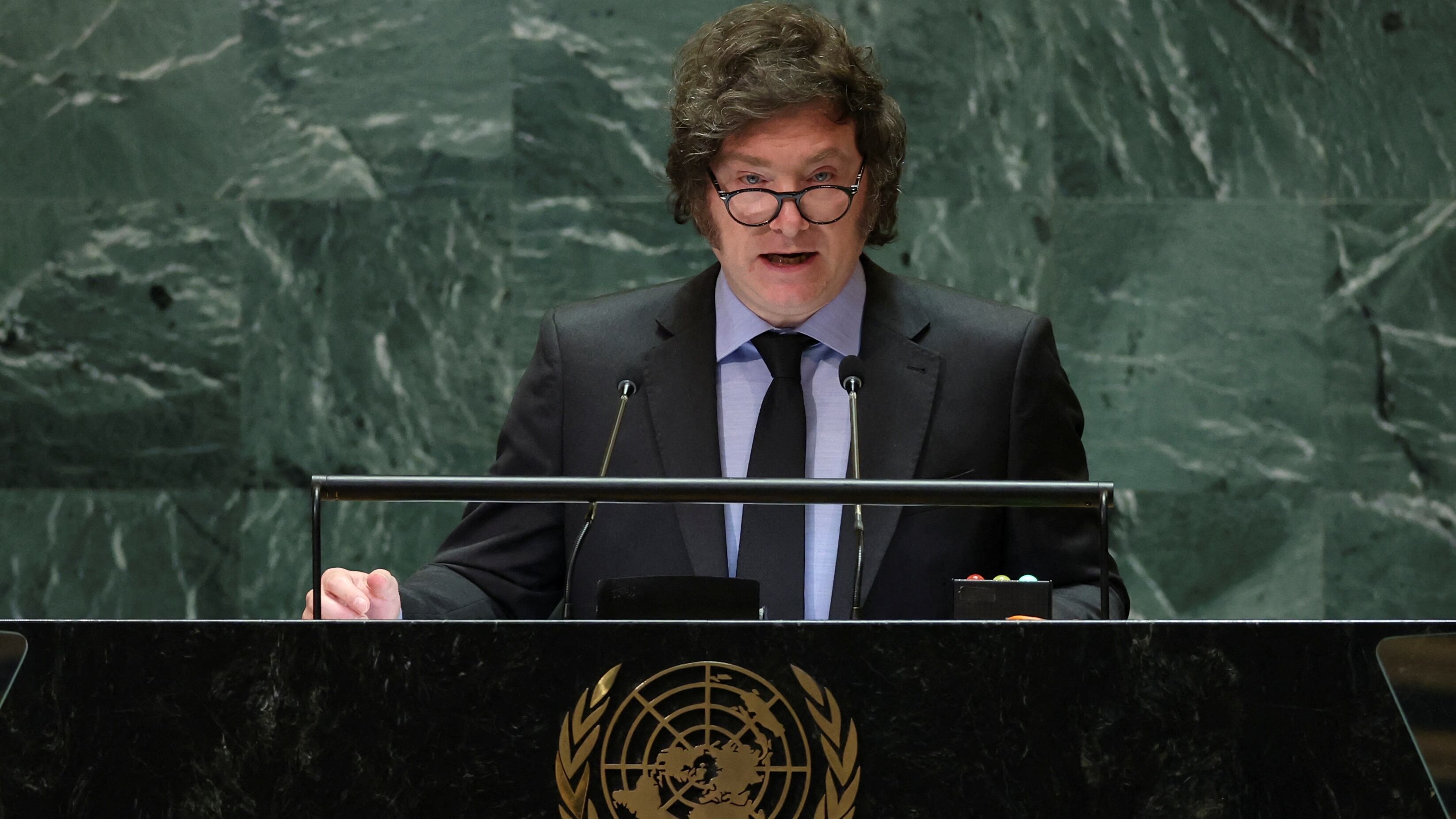 Javier Milei ante la 79° Asamblea General de la ONU.