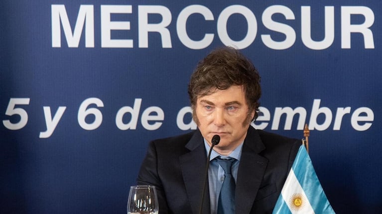 Javier Milei dio un duro discurso en el Mercosur.