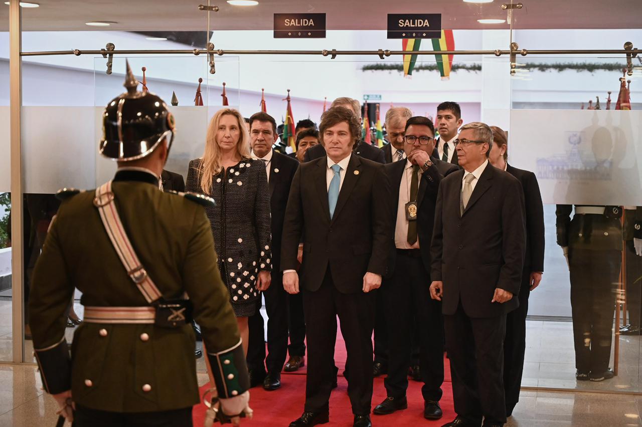 Javier Milei en Bolivia. (Imagen: Oficina del Presidente).