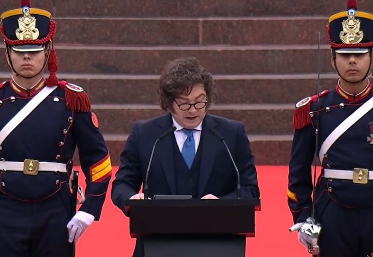 Javier Milei en el homenaje a San Martín.