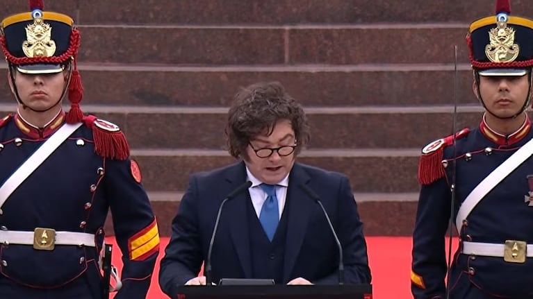 Javier Milei en el homenaje a San Martín.