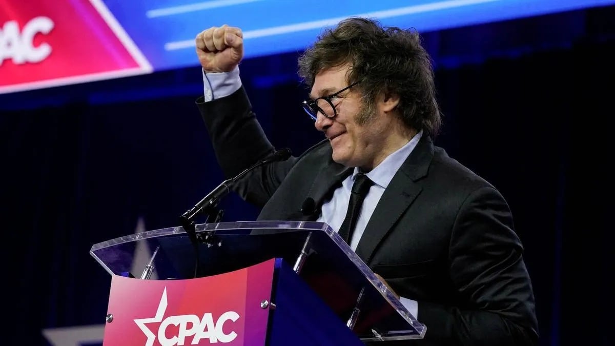 Javier Milei en la cumbre de la CPAC en EEUU.