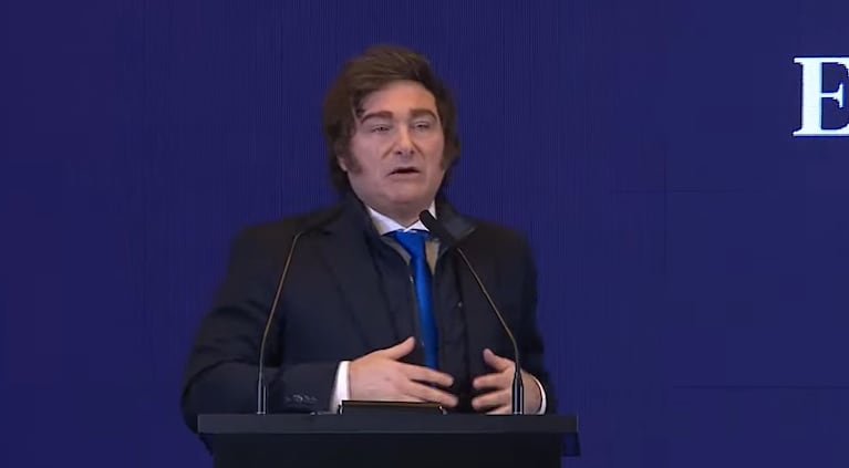 Javier Milei en La Rural. (Imagen: captura El Doce)