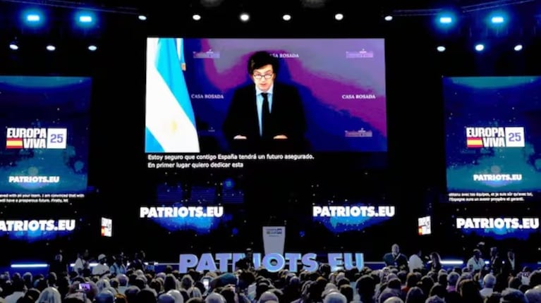 Javier Milei en un acto de vox en Madrid.