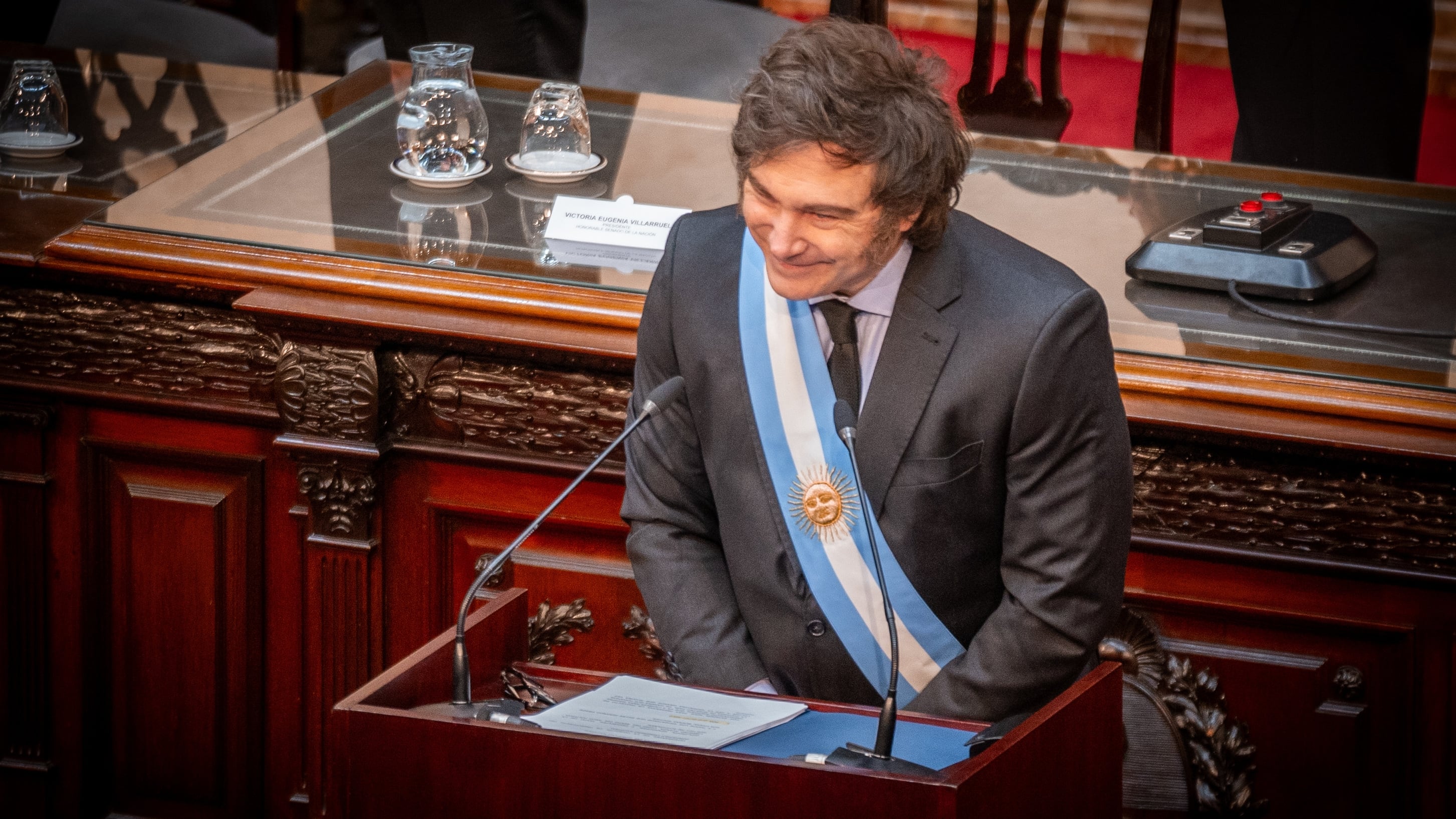 Javier Milei presentó el Presupuesto 2025 en el Congreso Nacional. (Foto: TN/Leandro Heredia)