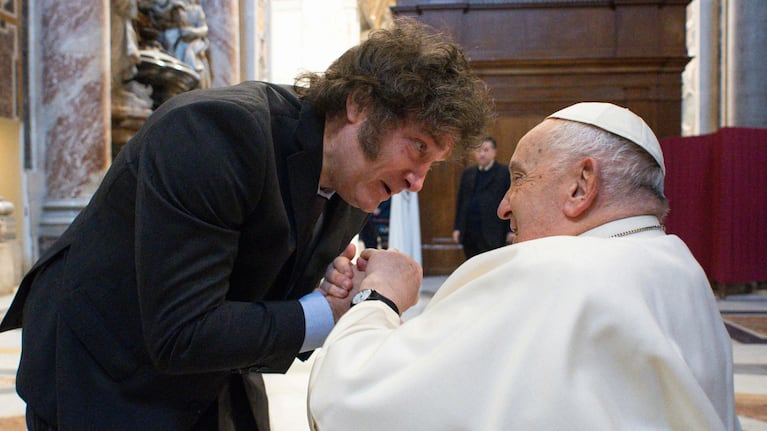 Javier Milei visitó al Papa Francisco en el Vaticano (Foto: AFP).
