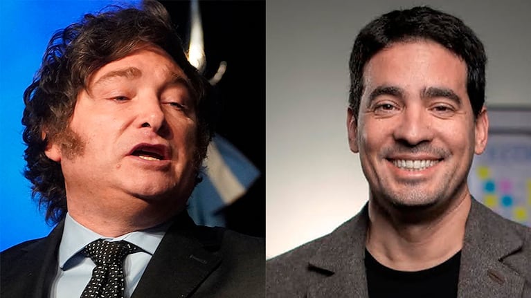 Javier Milei y el nuevo vocero presidencial, Adrián Ravier.