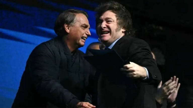 Javier Milei y Jair Bolsonaro en un acto