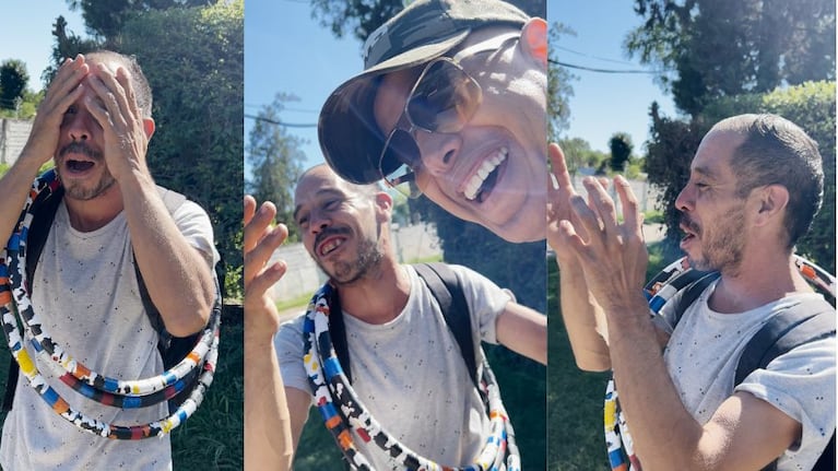 Jean Carlos junto a un fanático muy emocionado.