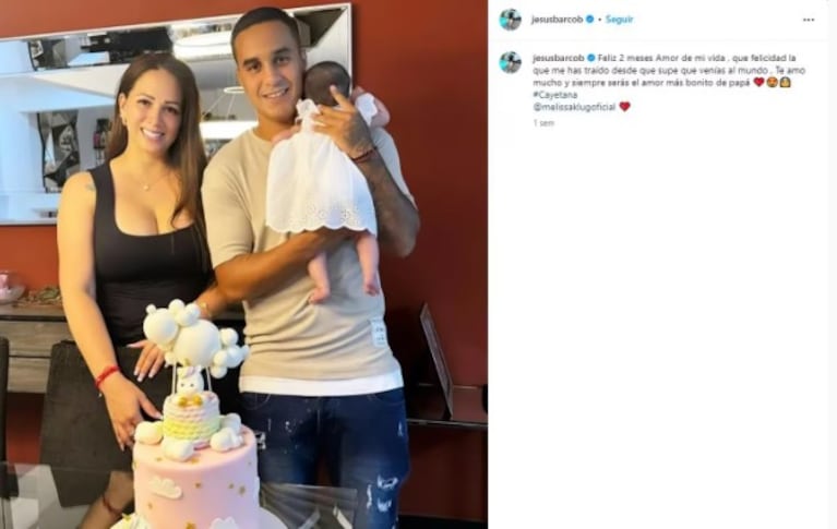 Jesús Barco le dedicó un emotivo mensaje de cumpleaños a Melissa-.