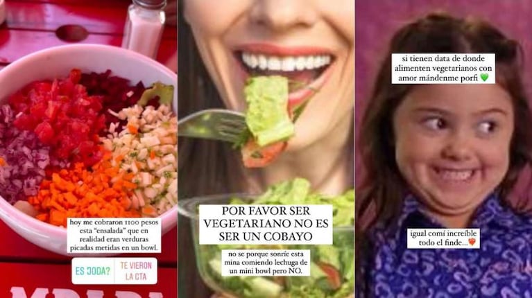 Jimena Barón mostró indignada lo que le salió una ensalada