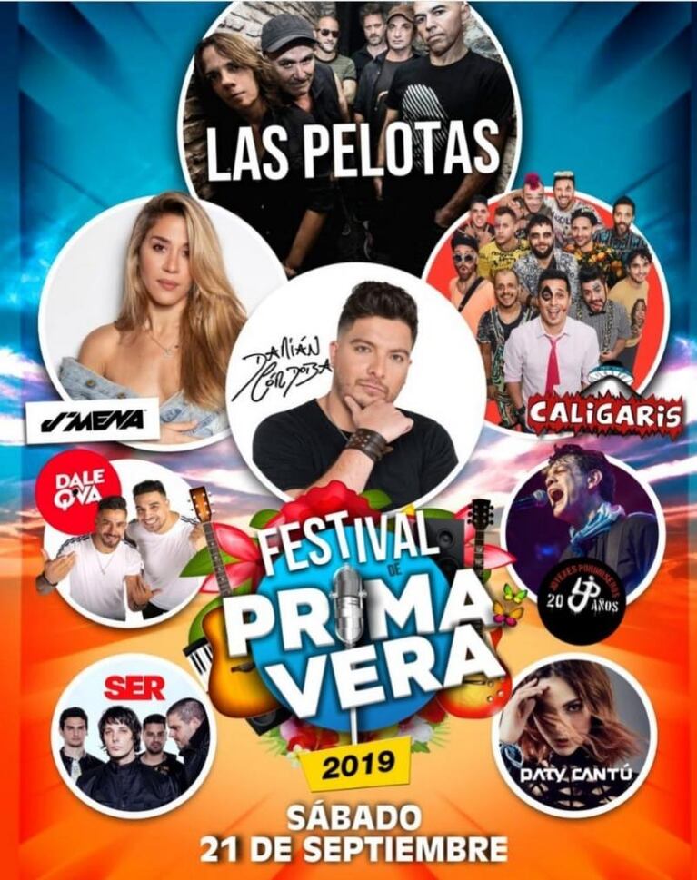 Jimena Barón y Damián Córdoba en la Fiesta de la Primavera de Carlos Paz