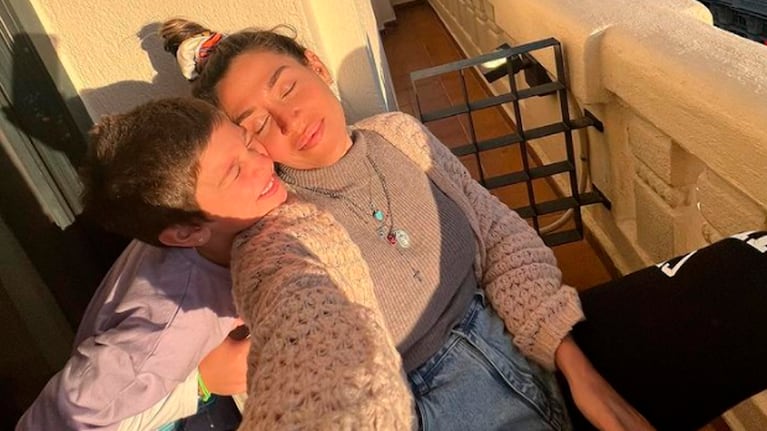 Jimena Barón y Momo de vacaciones en Madrid.