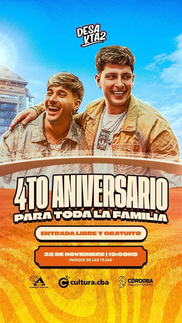 Joaco Martín y Fer Olmedo festejan los 4 años de DesaKTa2.