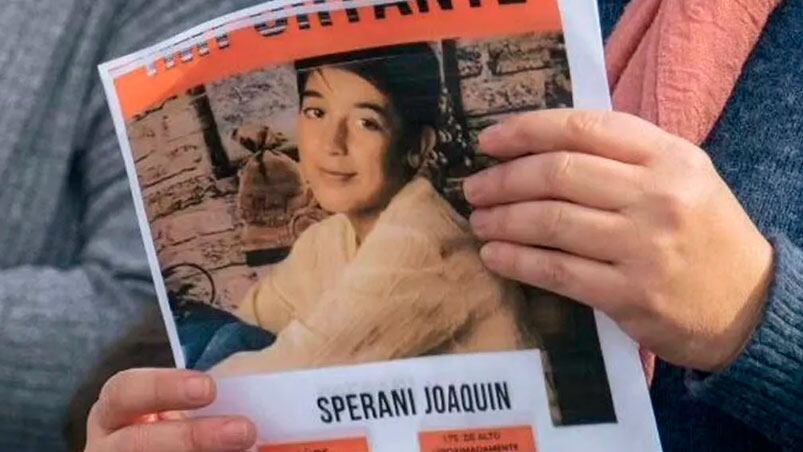 Joaquín Sperani fue encontrado asesinado después de tres días de búsqueda.