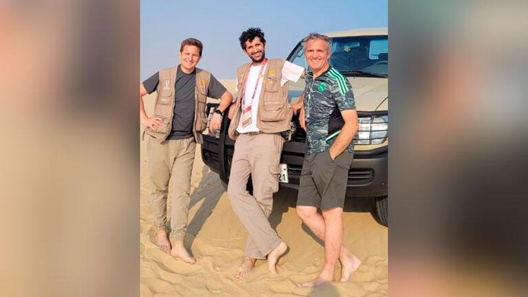 Jorge Cuadrado paseó en camello por el desierto de Qatar