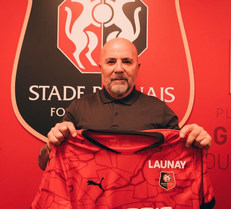 Jorge Sampaoli en el Rennes. (Foto TW Rennes).