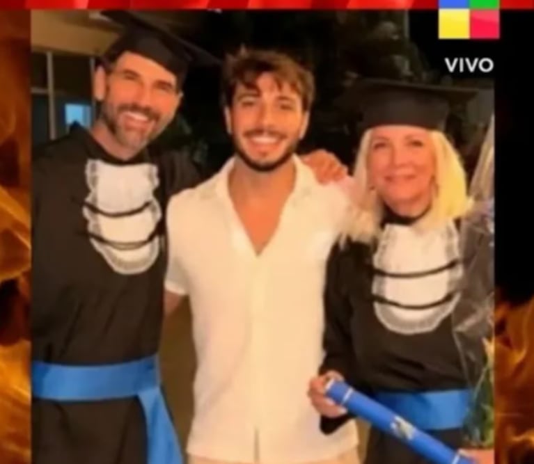 Juan Darthés apareció en Brasil celebrando una graduación y la imagen se viralizó.