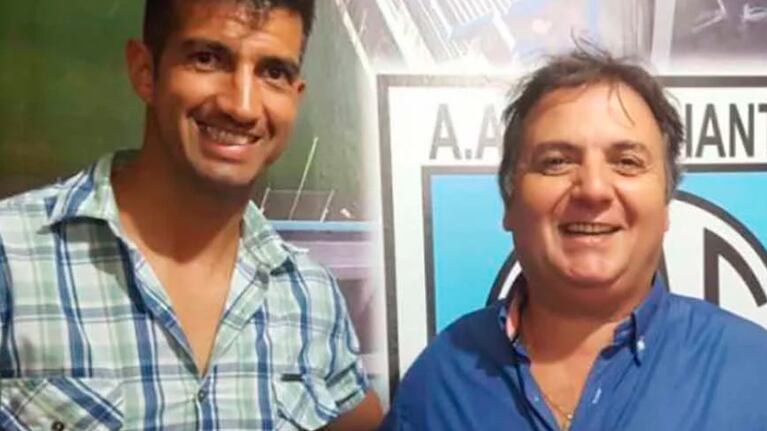 Juan Tejera y el presidente de Estudiantes de Río Cuarto, Alicio Dagatti.