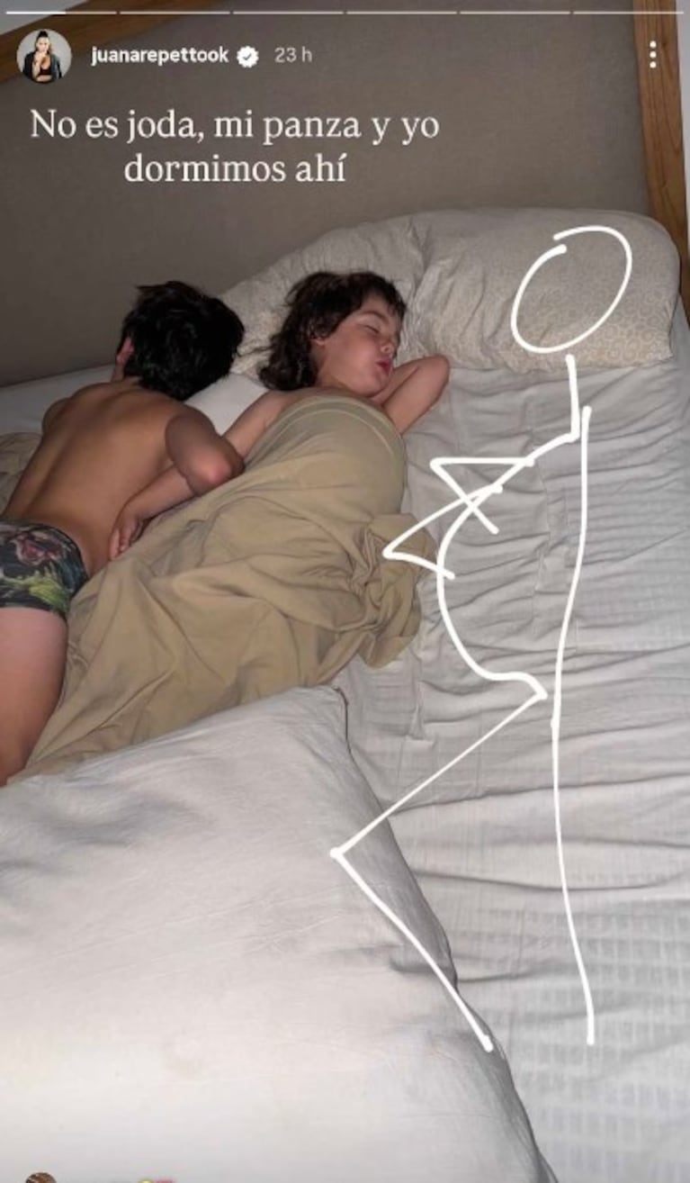 Juana Repetto mostró cómo duerme a días de dar a luz y estallaron las redes