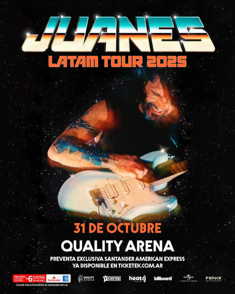 Juanes anunció concierto en Córdoba: fecha, lugar y entradas