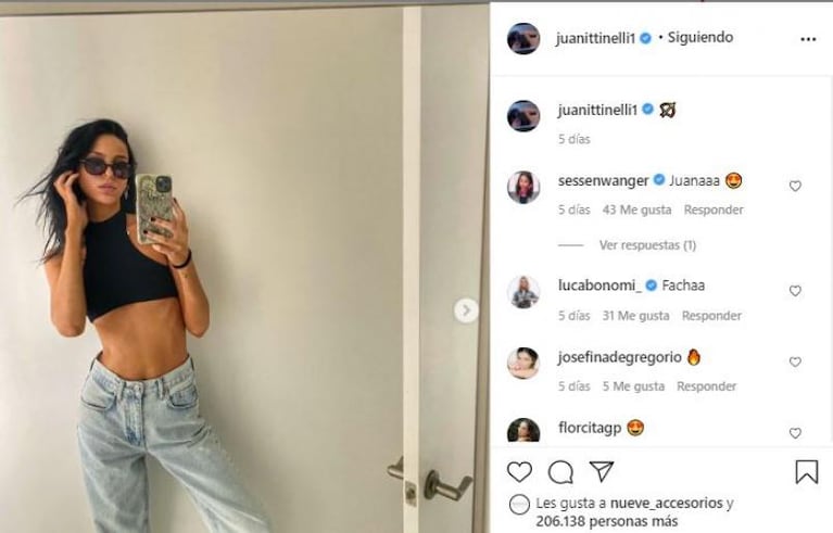 Juanita Tinelli viajó a Miami con su novio: fotos y polémica por su delgadez