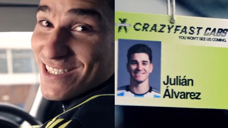 Julián Álvarez, estrella de una publicidad en Inglaterra.