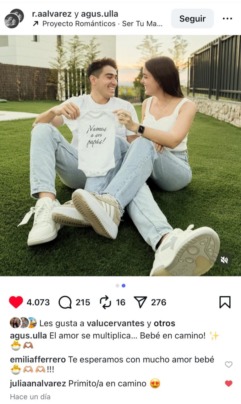 Julián Álvarez va a ser tío por primera vez y celebró la llegada de otro bebé a la familia: “Primito/a”