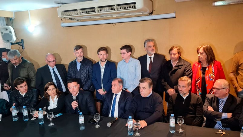 Juntos por el Cambio Córdoba en la conferencia de prensa.