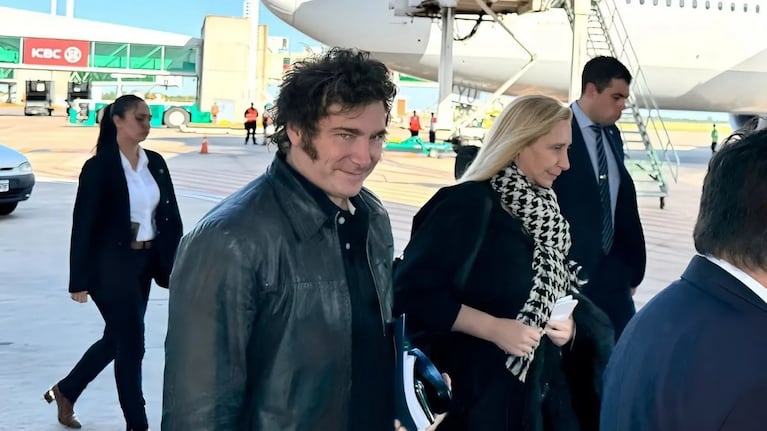 Karina Milei acompaña a su hermano en la gira internacional.