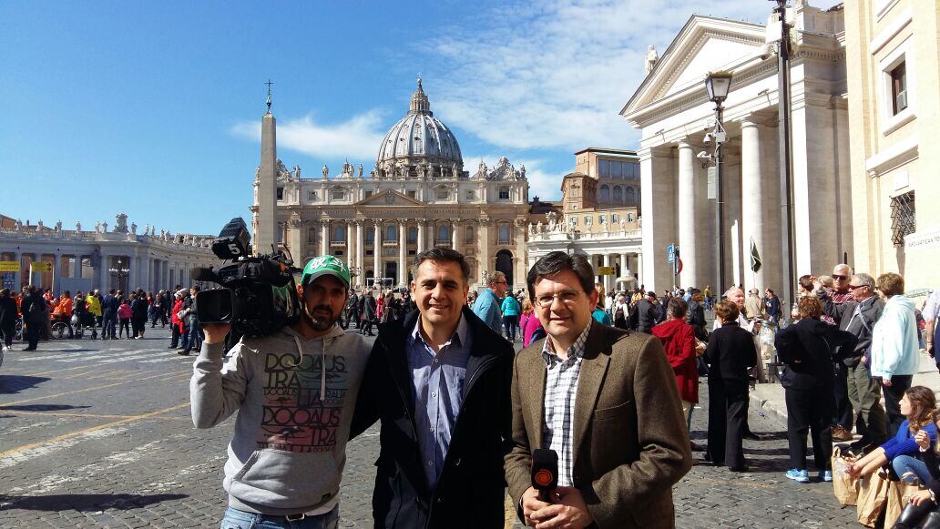 Keko Enrique, Luchi Ybañez y Sebastián Pfaffen en Roma. 