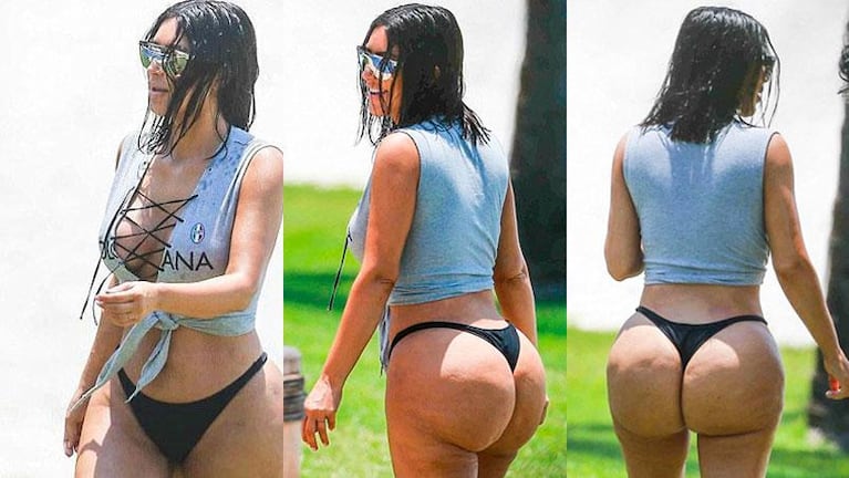 Kim Kardashian lució en bikini su increíble cola y sin filtros