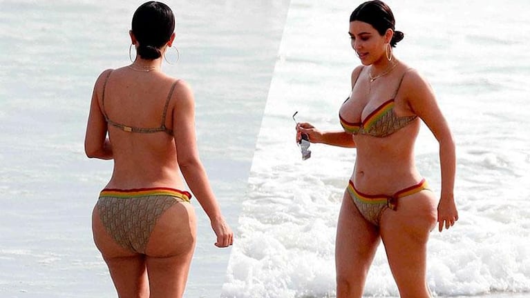 Kim Kardashian lució en bikini su increíble cola y sin filtros