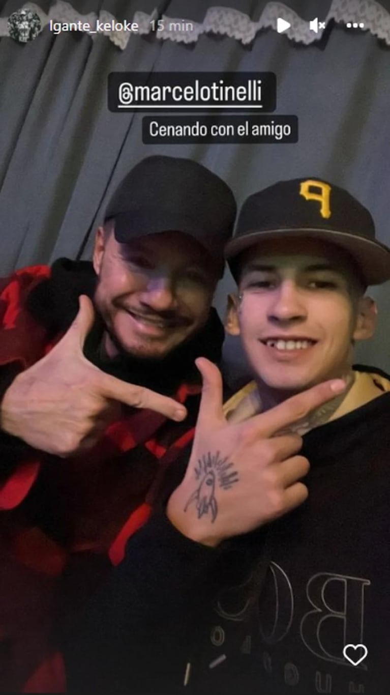 L-Gante invitó a Tinelli a un asado en su casa: las fotos y videos de la noche