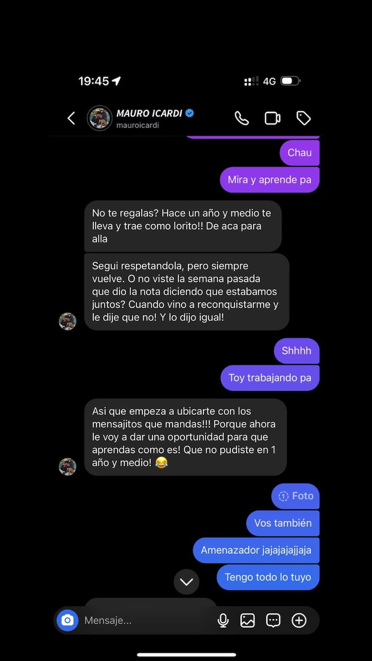 L-Gante publicó los fuertes cruces que tuvo con Mauro Icardi por Instagram: “Una sacada de careta” 