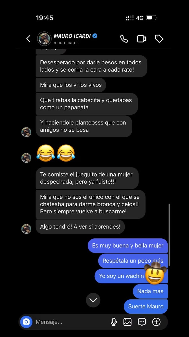 L-Gante publicó los fuertes cruces que tuvo con Mauro Icardi por Instagram: “Una sacada de careta” 