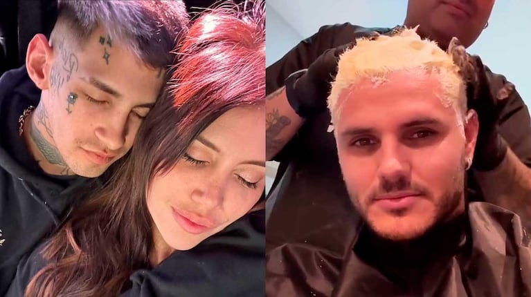 L-Gante, Wanda Nara y Mauro Icardi.