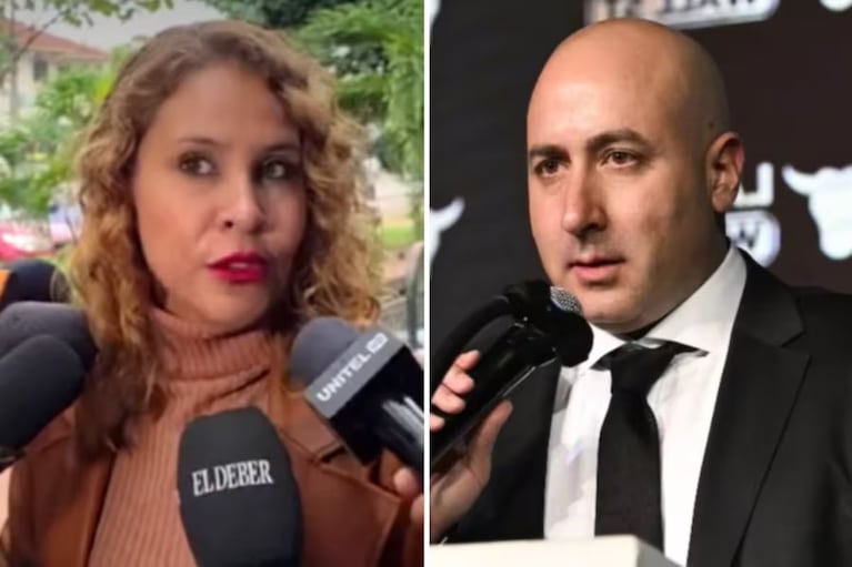 La abogada Margarita Arce junto a su defendido, el exasesor de Javier Milei, Fernando Cerimedo
