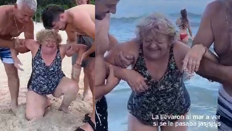 La abuela tomó de más y protagonizó un viral en redes sociales.