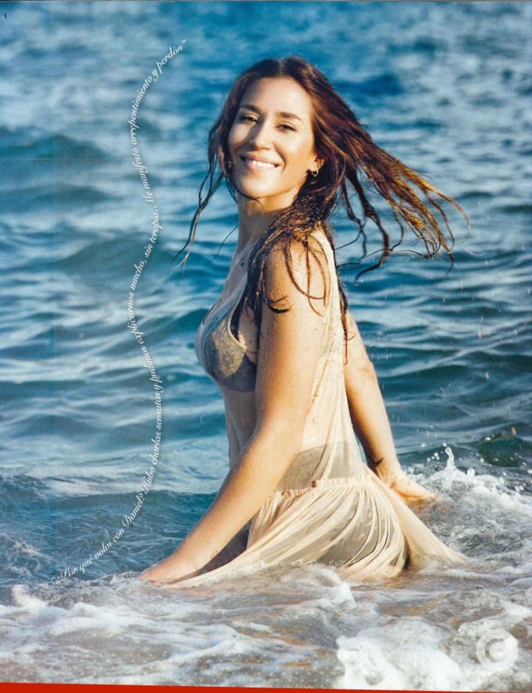 La actriz viajó a las playas de Barcelona, en el Mar Mediterráneo.