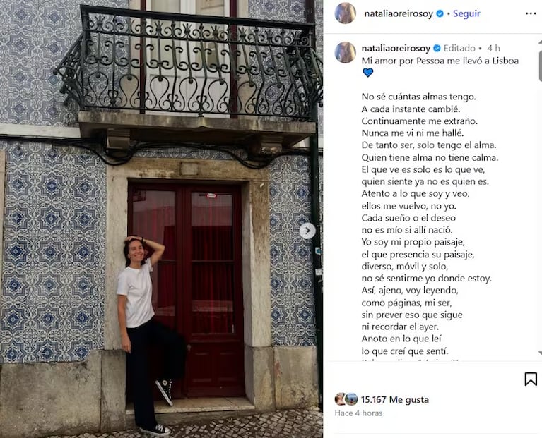 La actriz visitó un país inspirada por un legendario poeta.