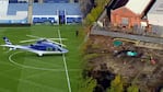 La aeronave cayó sobre el estacionamiento del King Power Stadium. / Foto: AP