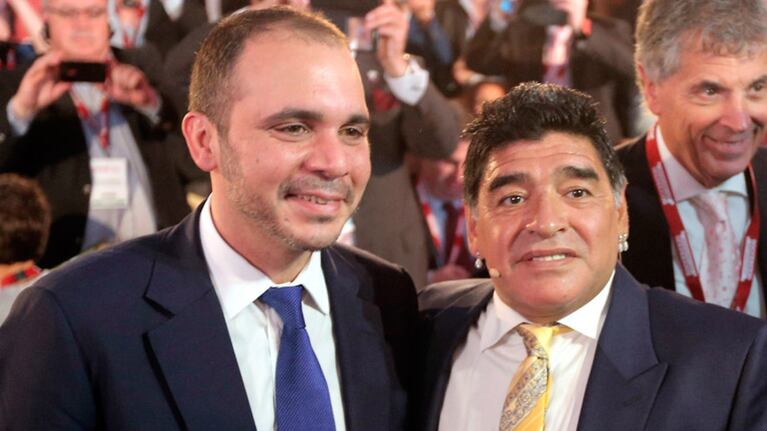 La AFA votó al príncipe jordano apoyado por Maradona