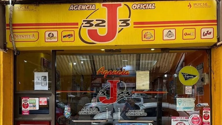 La agencia en donde la jubilada compró el cartón ganador.