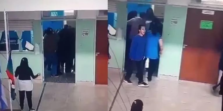La agresión quedó filmada por una cámara de la escuela.