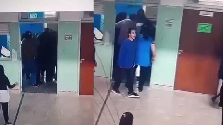 La agresión quedó filmada por una cámara de la escuela.