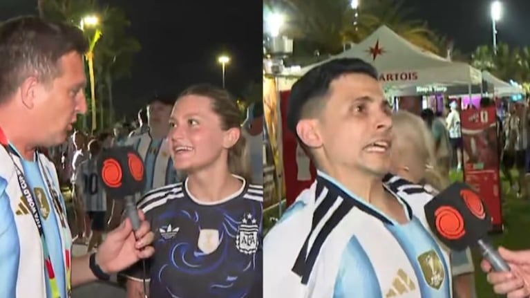 La alegría de los cordobeses en Miami por el triunfo de la Selección.