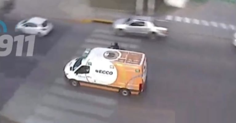 La ambulancia que trasladaba el corazón.