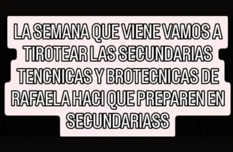 La amenaza circuló el fin de semana en Santa Fe.